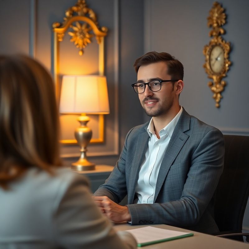 Finanční poradce v kanceláři při osobní konzultaci